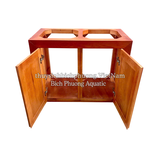CHÂN TỦ GỖ SỒI MÀU GÕ ĐỎ MẪU 2 - AQUARIUM WOOD CABINET