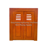 CHÂN TỦ GỖ SỒI MÀU GÕ ĐỎ MẪU 1 - AQUARIUM WOOD CABINET