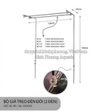 CHÂN TREO / GIÁ TREO ĐÈN ĐÔI INOX MAD M2 CHO HỒ THỦY SINH 60 - 90 - 120 - 150CM