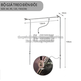 CHÂN TREO / GIÁ TREO ĐÈN ĐÔI INOX MAD M1 CHO HỒ 60CM - 90CM - 120CM - 150CM