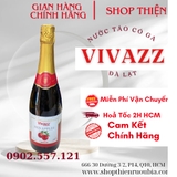 Nước Trái Cây Có Gas VIVAZZ Vị Táo Đỏ 720ml - Không Cồn, Ladofoods Chính Hãng