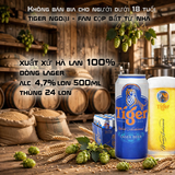 Bia Tiger Xanh 500ml - Thùng 24 Lon - Nhập Khẩu Hà Lan 100% - Lager 4.7%
