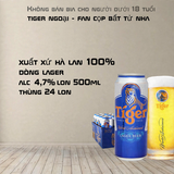Bia Tiger Xanh 500ml - Thùng 24 Lon - Nhập Khẩu Hà Lan 100% - Lager 4.7%
