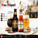 Thùng Bia San Miguel Cerveza Negra Dark Lager 4.9% & Blanca Wheat 5.4% - Bia Nhập Philippines 24 Chai x 330ml