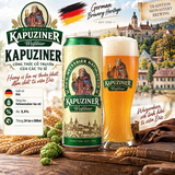 Bia Đức Kapuziner Weissbier 500ml Thùng 24 Lon - Bia Lúa Mì Hefeweissbier Nhập Khẩu Đức Alc 5.4%