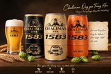 Thùng x 6 Lon Bia Chalimam 1583 1000ml - Wheat Beer / Dark Lager / Wit Beer - Bia Ông Già Trung Hoa 4.8%