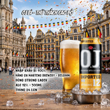 Bia Bỉ OJ Premium Strong Beer 12% - Thùng 24 Lon 500ml - Dòng Strong Lager Nhập Khẩu Bỉ - Born In Belgium