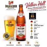 Bia Đức Irlbacher Premium Vollbier Hell 4.9% - Thùng 20 Chai 500ml - Nhập Khẩu 100% - DLG Gold 2024 - Score 85
