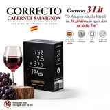 Rượu Vang Bịch 3 Lít Correcto Cabernet Sauvignon - Vang Đỏ Tây Ban Nha - Nhập Khẩu 100% - Bodegas Alcardet 13%