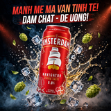 Bia Amsterdam Navigator Extra Taste 8.0% - Bia Hà Lan - Thùng 24 Lon 500ml - Intense Blond Beer