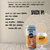 Bia Thủ Công Saigon IPA iBiero - Bia Craft Việt Nam 4,2% 330ml - Dòng IPA Thơm Hoa Bia IBU 40 - Thùng 20 Lon