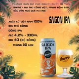Bia Thủ Công Saigon IPA iBiero - Bia Craft Việt Nam 4,2% 330ml - Dòng IPA Thơm Hoa Bia IBU 40 - Thùng 20 Lon