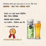 Bia Thủ Công Hanoi Autumn - Dòng Rice Lager Vị Cốm Non - Lon 330ml - Alc 4,6% - IBU 15 - Thùng 20 Lon - iBiero
