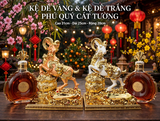Kệ Dê Vàng & Kệ Dê Trắng Phú Quý Cát Tường Cao 31cm - Kệ Rượu Tết 2027