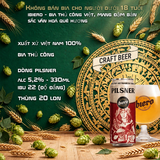 Bia Thủ Công iBiero Pilsner 5.2% - Thùng 20 Lon 330ml - Bia Craft Việt Nam