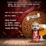 Bia Thủ Công iBiero Pilsner 5.2% - Thùng 20 Lon 330ml - Bia Craft Việt Nam