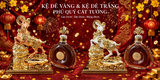 Kệ Dê Vàng & Kệ Dê Trắng Phú Quý Cát Tường Cao 31cm - Kệ Rượu Tết 2027