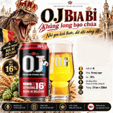 Bia Bỉ O.J Premium Strong Beer 16% - Bia Khủng Long Bạo Chúa - Thùng 24 Lon x 330ml - Nhập Khẩu Bỉ