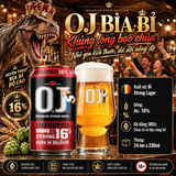 Bia Bỉ O.J Premium Strong Beer 16% - Bia Khủng Long Bạo Chúa - Thùng 24 Lon x 330ml - Nhập Khẩu Bỉ
