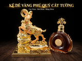 [QUÀ TẾT 2026] Kệ Dê Vàng Phú Quý Cát Tường - Kích Thước Cao 31cm Dài 25cm Rộng 20cm - Kệ Trưng Rượu XO