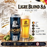 [CHÍNH HÃNG] Bia Ligre Blond 8,6% Bỉ - Premium Blond Beer - Lon 500ml - Thùng 24 Lon - Nhập Khẩu Bỉ