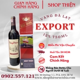 Rượu Vang Đà Lạt EXPORT  12% 750ml