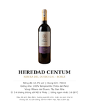 Vang Đỏ Tây Ban Nha Heredad Centum Roble Ribera del Duero DO 750ml - Tempranillo 14.5%