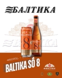 Thùng x 24 Lon Bia Baltika Số 8 Lúa Mì Không Lọc - Lon 450ml - Nhập Khẩu Nga