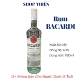 Rượu Rum Bacardi Carta Blanca 40% - 750ml | Rum Trắng Cao Cấp
