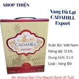 Vang Đà Lạt Cadahill Export 3L - Vang Đỏ Cabernet Sauvignon - Shop Thiện