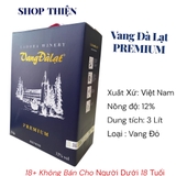 Vang Đà Lạt Premium Đỏ 12% 3 Lít