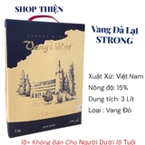 VANG Đà Lạt Strong Đỏ 15% 3 Lít