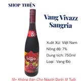 Rượu Vang Trái Cây Nhẹ Độ VIVAZZ SANGRIA 7% 750ml - Nho đỏ