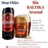 Thùng x 24 Lon Bia Nga Baltika Arsenal Krepkoye Strong Lager 7% - Lon 450ml