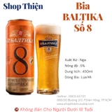 Bia Baltika 8 Wheat Beer Nga 5% Lon 450ml - Bia Lúa Mì Không Lọc