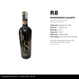 Rượu Vang R8 Negroamaro Salento 17% 750ml - Limited Edition Chính Hãng