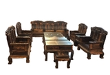 Bộ bàn ghế như ý voi gỗ mun hoa Quảng Bình bộ 10 món - MSP:  GNYVM3650