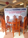 Bàn ăn tròn gỗ gõ đỏ - MSP: BATG