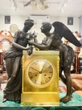 Đồng hồ tượng Cupid và psyche đá đỏ size lớn
