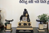Đồng hồ chân nến đá cẩm thạch vàng Uranie