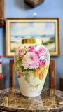 (Mới về) bình gốm sứ hoa hồng limoges cổ vàng ko đế