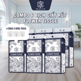 [THÙNG 6 Bịch] Khăn Giấy Ăn Cao Cấp C&E - Hoạ Tiết Flower Tissue - Phiên Bản Classic Khăn Giấy Lau Đa Năng, An Toàn Cho Làn Da Nhạy Cảm Giấy Vệ Sinh Toilet giay  rut
