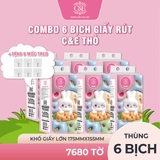 [THÙNG 6 BỊCH] Khăn Giấy Rút C&E Thỏ 1280 Tờ - 4 Lớp Tiện Dụng, Khăn Giấy Đa Năng, Thấm Hút Nhanh, Khăn Giấy Ăn, Dùng Cho Gia Đình và Văn Phòng Giấy Vệ Sinh Toilet giay  rut