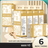 [6 bịch] Khăn giấy rút đáy cao cấp C&E Luxury Flower 1100 tờ / bịch hoa văn 8D dập nổi 4 lớp mềm mịn sử dụng đa năng
