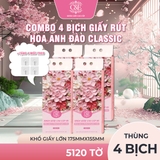 Khăn giấy treo cao cấp C&E 8D Hoa Hồng