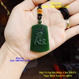 MẶT DÂY CHUYỀN KHẮC HÌNH CHỮ NHẪN NGỌC BÍCH XANH TỰ NHIÊN