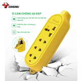 Ổ Cắm Điện Chống Va Đập Gongniu 4 Ổ Đa Năng Không Kèm Dây – Công Suất 10A/250/2500W – Vàng – Chính Hãng - C5