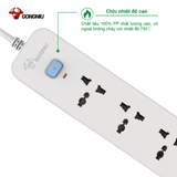 Ổ Cắm Điện Gongniu 3 Ổ Đa Năng + 2 USB 1 Công Tắc – Công Suất 10A/250/2500W – Trắng – Chính Hãng (N103U)