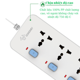 Ổ Cắm Điện Gongniu 4 Ổ Đa Năng 4 Công Tắc – Công Suất 10A/250/2500W – Trắng – Chính Hãng (N3040)