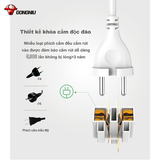 Ổ Cắm Điện Gongniu Đa Năng 4 Ổ 4 Công Tắc – Công Suất 10A/250/2500W – Trắng – Chính Hãng (V3040)